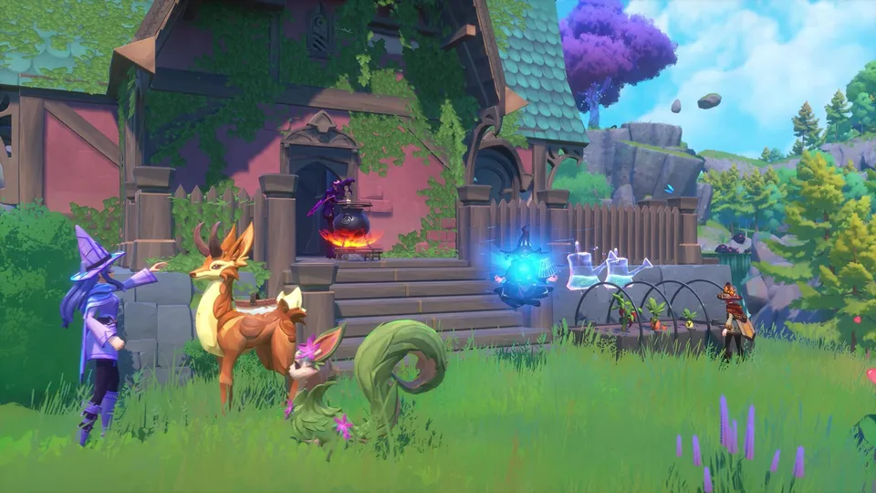 Witchspire familiar combat against a boss